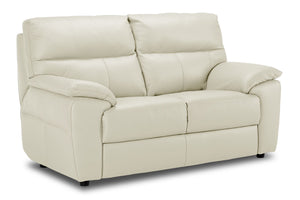 Toscana Leather Loveseat - White