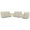 Toscana Leather Sofa, Loveseat and Chair Set - White