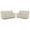 Toscana Leather Sofa and Loveseat Set - White