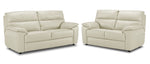 Toscana Leather Sofa and Loveseat Set - White