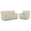 Toscana Leather Sofa and Chair Set - White