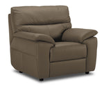 Toscana Leather Sofa and Chair Set - Taupe