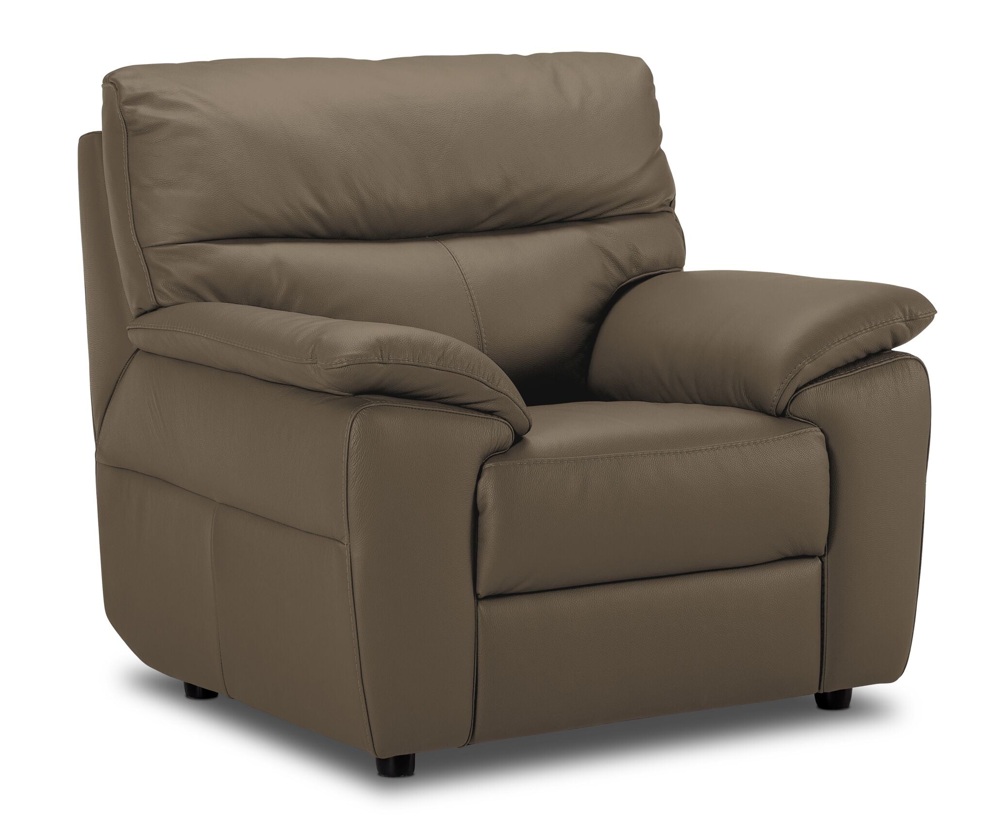 Toscana Leather Sofa and Chair Set - Taupe