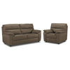Toscana Leather Sofa and Chair Set - Taupe