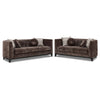 Tresor Sofa and Loveseat Set - Dark Brown