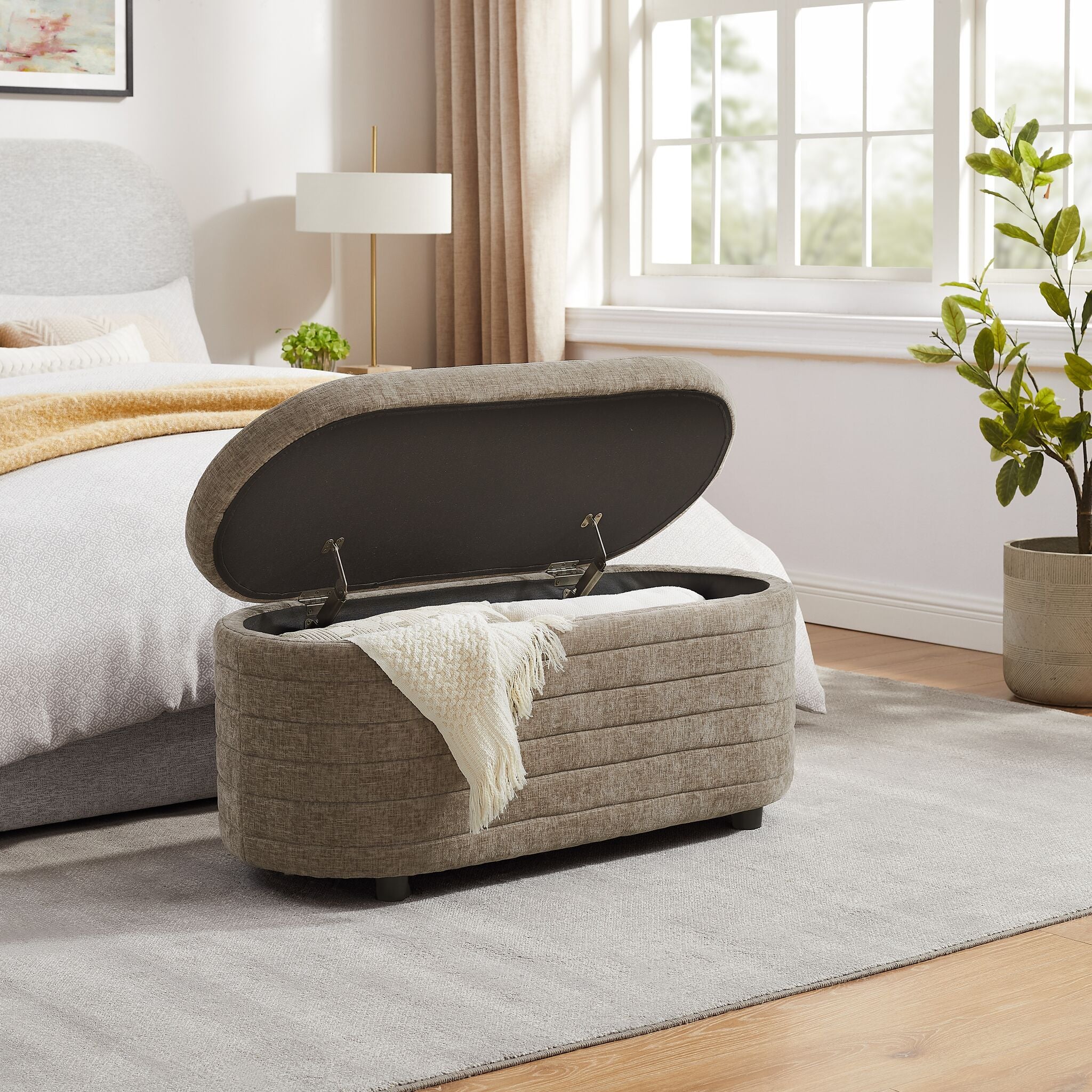 Uden Storage Ottoman - Dark Grey