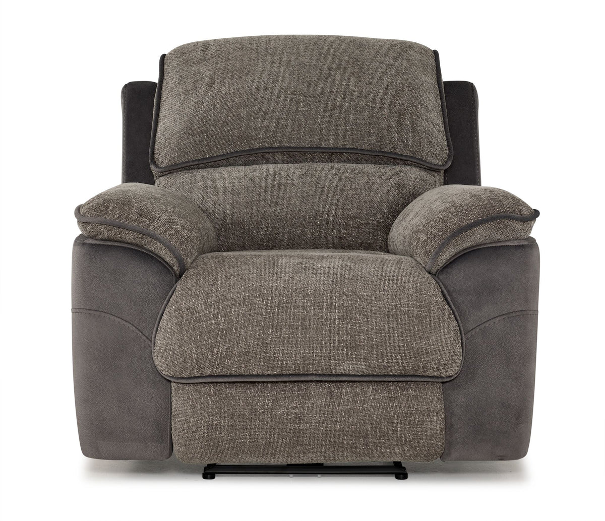 Vandelay Power Reclining Chair Grey and Brown Leon's