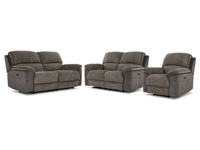 Vandelay Reclining Sofa, Loveseat and Chair Set - Grey