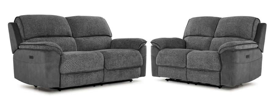 Vandelay Power Reclining Sofa and Loveseat Set - Grey