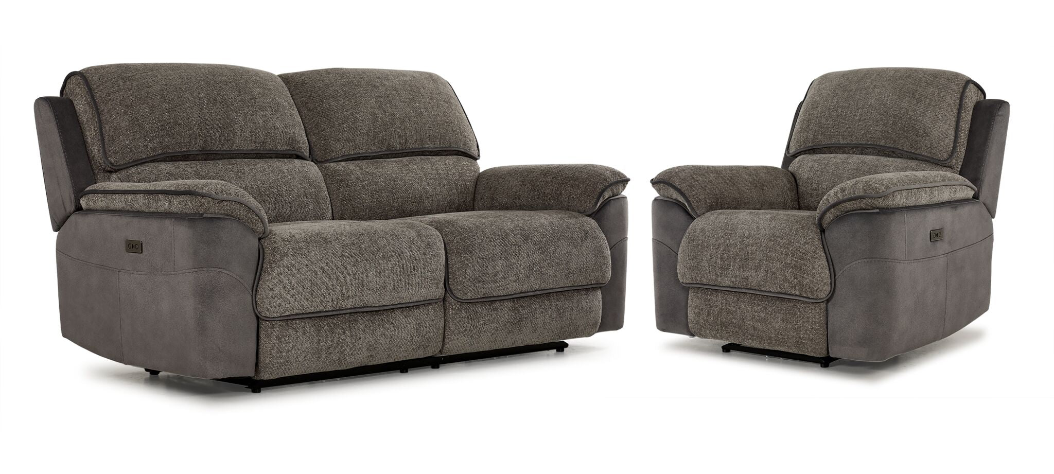 Haven Dual Power Reclining Sofa and Loveseat Set - Grey | Leon's