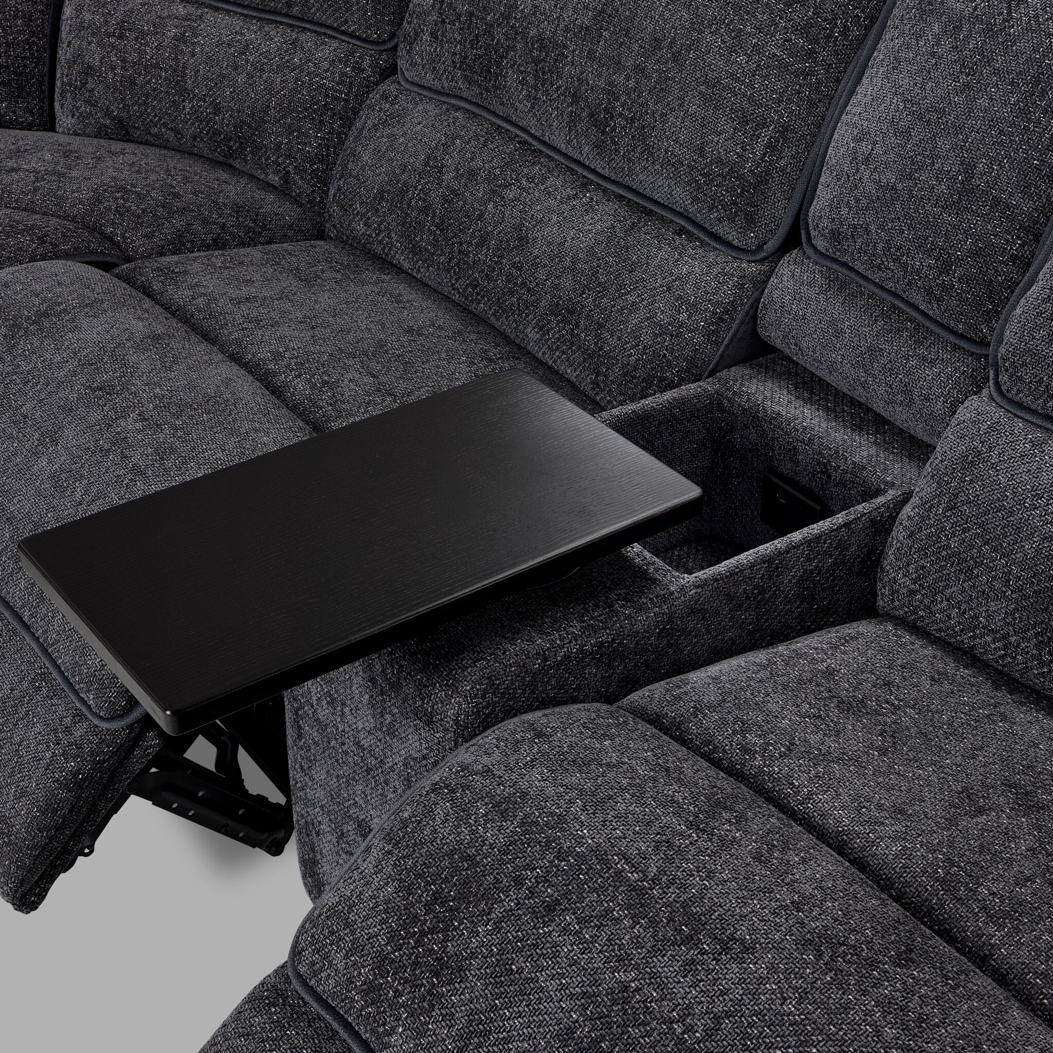 Vandelay 6-Piece Dual Power Reclining Sectional with Console and Reclining Armless Chair - Blue