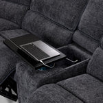 Vandelay 6-Piece Dual Power Reclining Sectional with Console and Reclining Armless Chair - Blue