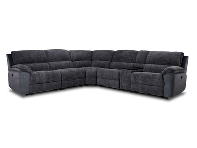 Vandelay 6-Piece Dual Power Reclining Sectional with Console - Blue