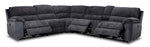 Vandelay 6-Piece Dual Power Reclining Sectional with Console and Reclining Armless Chair - Blue