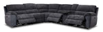 Vandelay 6-Piece Dual Power Reclining Sectional with Console and Reclining Armless Chair - Blue