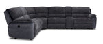 Vandelay 6-Piece Dual Power Reclining Sectional with Console and Reclining Armless Chair - Blue