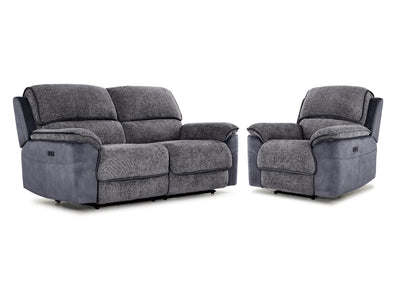 Vandelay Power Reclining Sofa and Chair Set - Blue