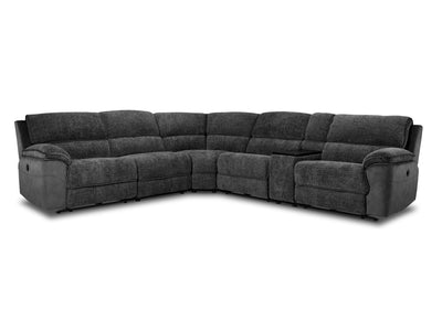Vandelay 6-Piece Dual Power Reclining Sectional with Console - Grey