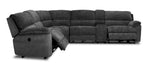 Vandelay 6-Piece Dual Power Reclining Sectional with Console - Grey