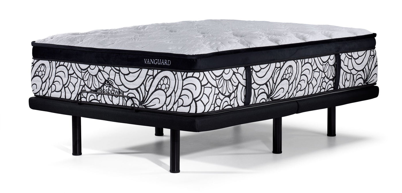 Kingsdown Vanguard Medium Euro Top Twin XL Mattress and L2 Motion Pro Adjustable Base