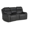 Velocity 3 - Piece Leather Power Reclining Home Theatre Seating with 1 Wedge Console - Dark Grey
