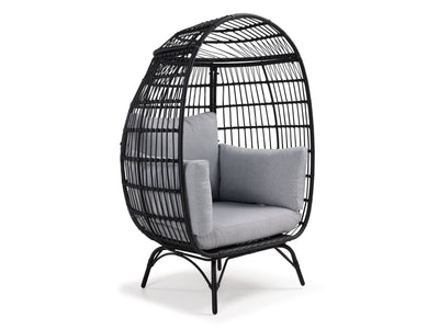 Venus Outdoor Stationary Egg Chair - Black, Grey