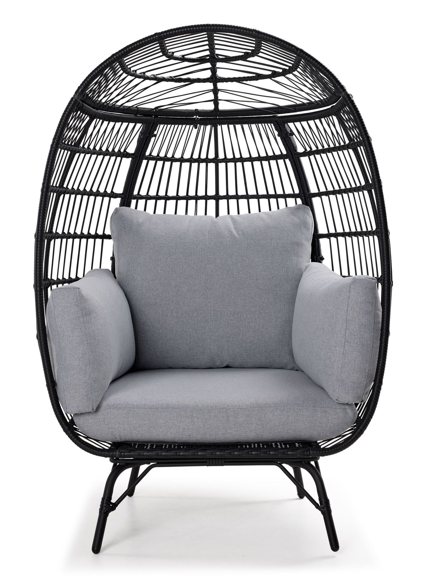 Venus Outdoor Stationary Egg Chair - Black, Grey