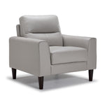 Verissimo Leather Sofa, Loveseat and Chair Set - Silver