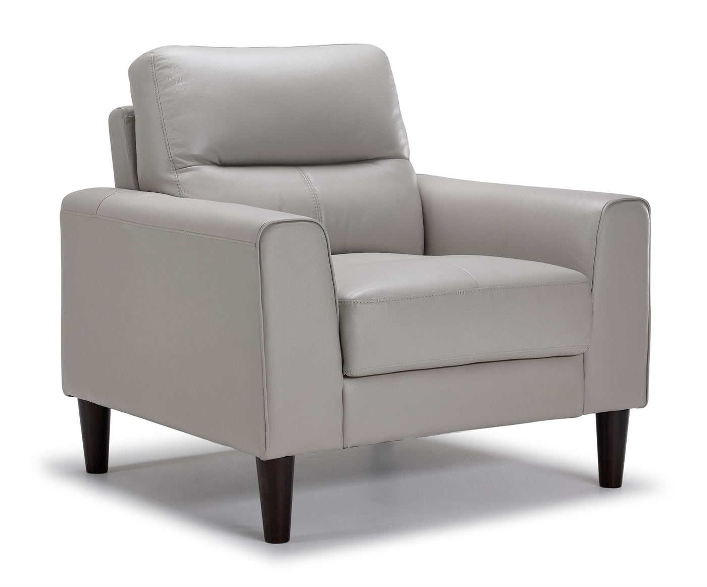 Verissimo Leather Sofa, Loveseat and Chair Set - Silver