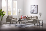 Verissimo Leather Sofa and Chair Set - Silver