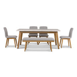 Vida 6 - Piece Dining Set- Natural Beige, Grey