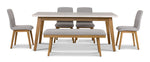 Vida 6 - Piece Dining Set- Natural Beige, Grey