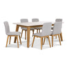 Vida 7 - Piece Dining Set - Natural Beige, Grey