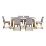 Vida 7 - Piece Dining Set - Natural Beige, Grey
