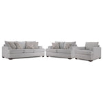 Vogue Sofa, Loveseat and Chair Set - Light Grey