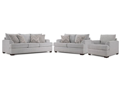 Vogue Sofa, Loveseat and Chair Set - Light Grey