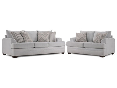 Vogue Sofa and Loveseat Set - Light Grey