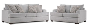 Vogue Sofa and Loveseat Set - Light Grey