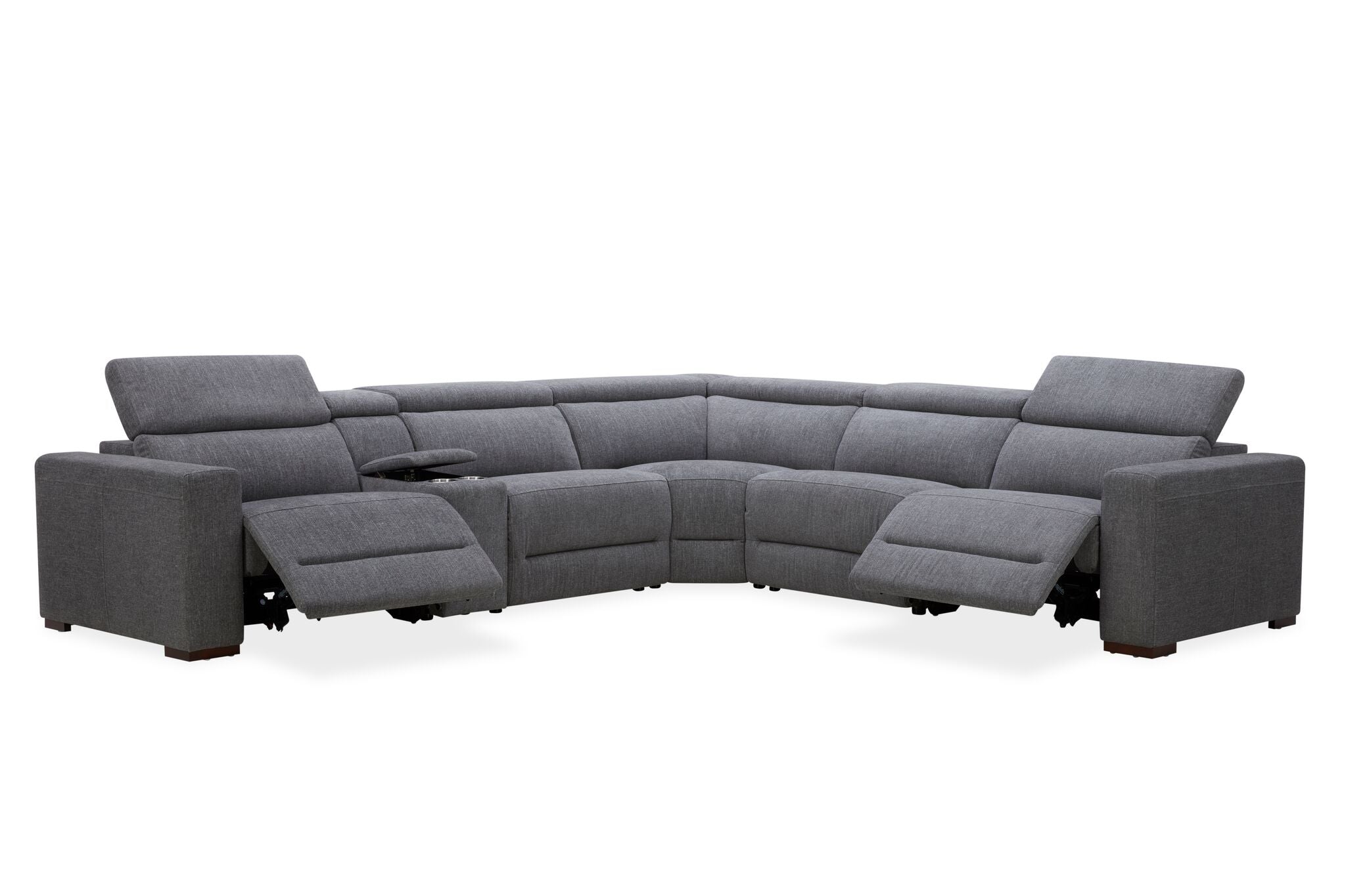 Voyageur 6-Piece Power Reclining Sectional with Console - Charcoal