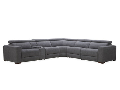 Voyageur 6-Piece Power Reclining Sectional with Console - Charcoal
