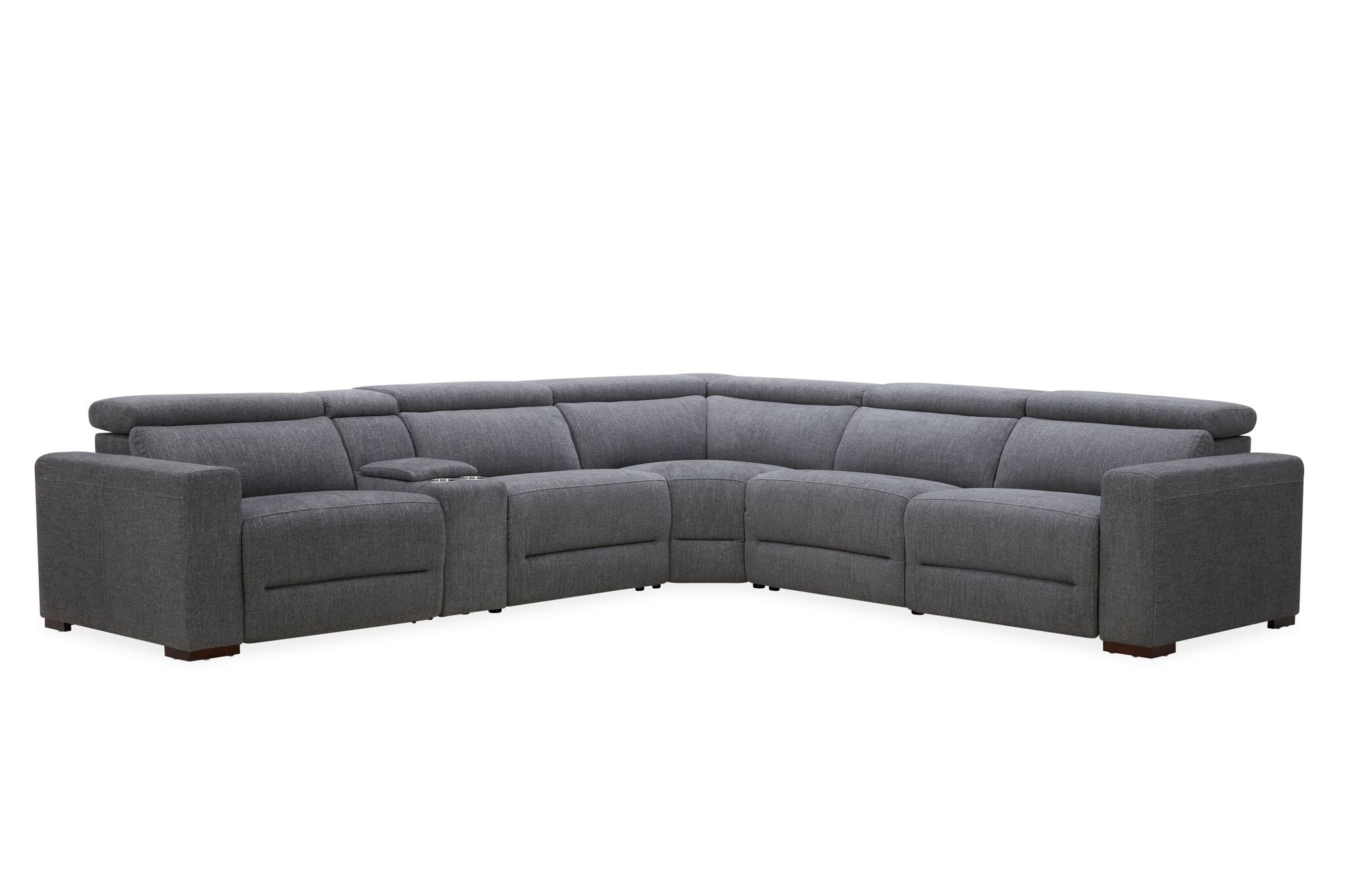Voyageur 6-Piece Power Reclining Sectional with Console - Charcoal