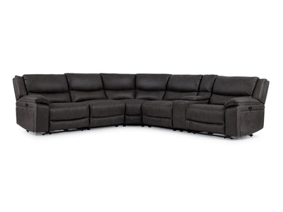 Weston 6-Piece Power Reclining Sectional with Console - Granite