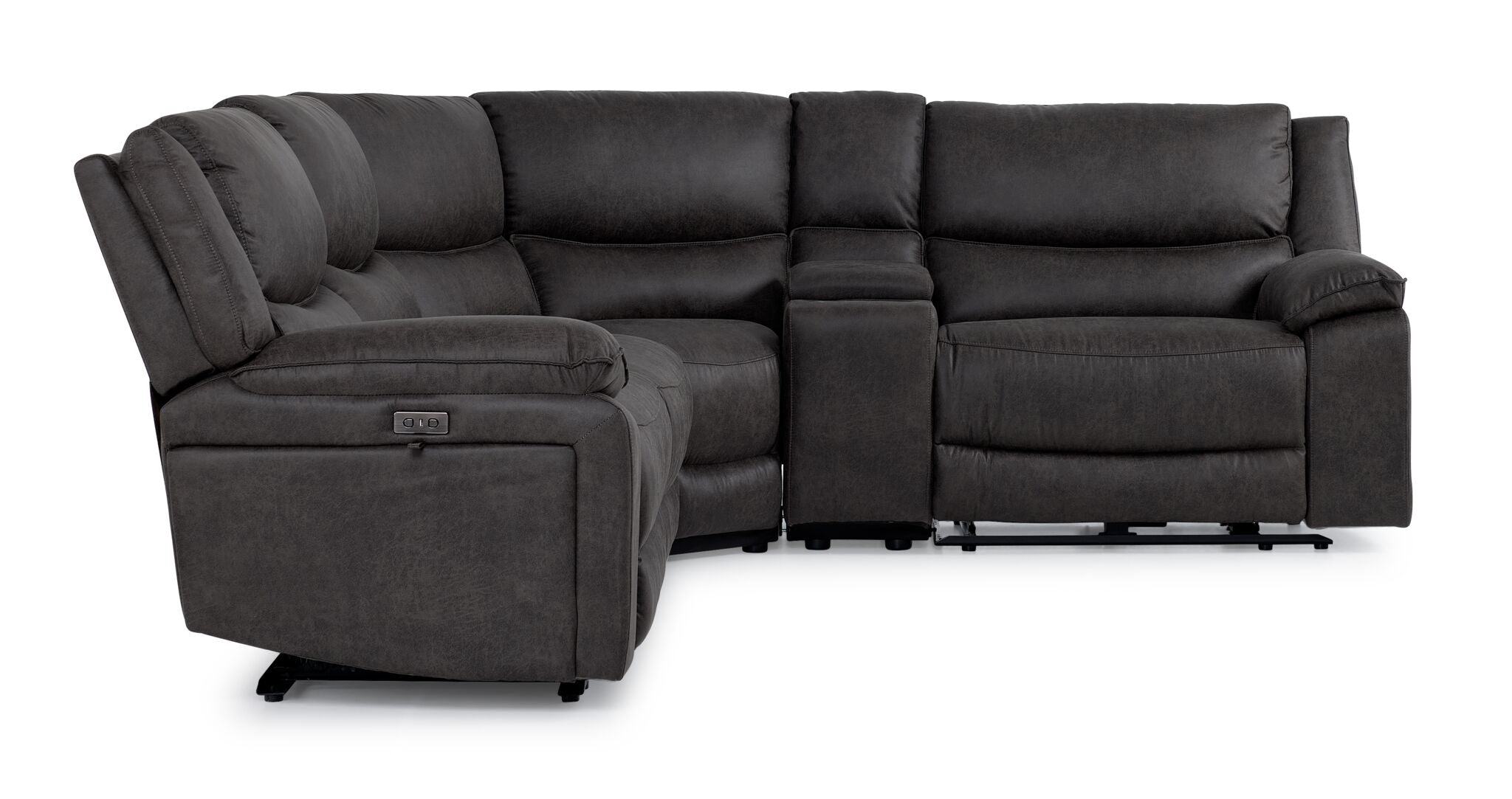 Weston 5-Piece Power Reclining Sectional with Console - Granite