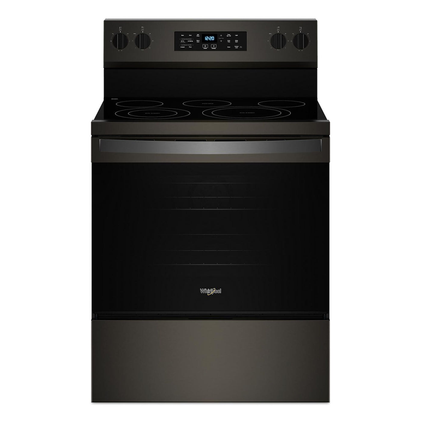 Whirlpool Print Resistant Black Stainless Electric Freestanding Range (5.3 Cu.Ft.) - YWFES5030RV