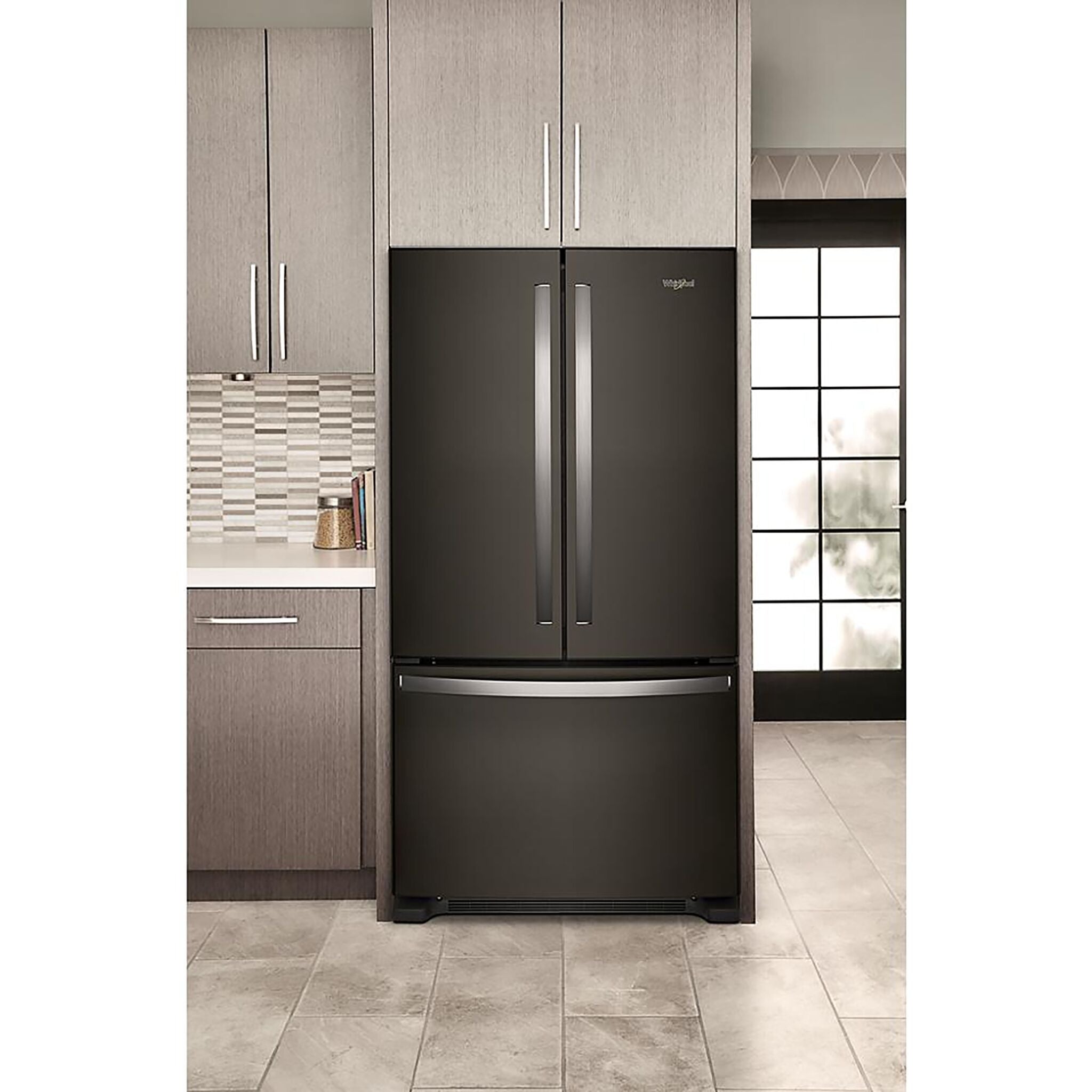 Whirlpool 35.75" 20 Cu. Ft. Black French Door Refrigerator - WRFC2036RB
