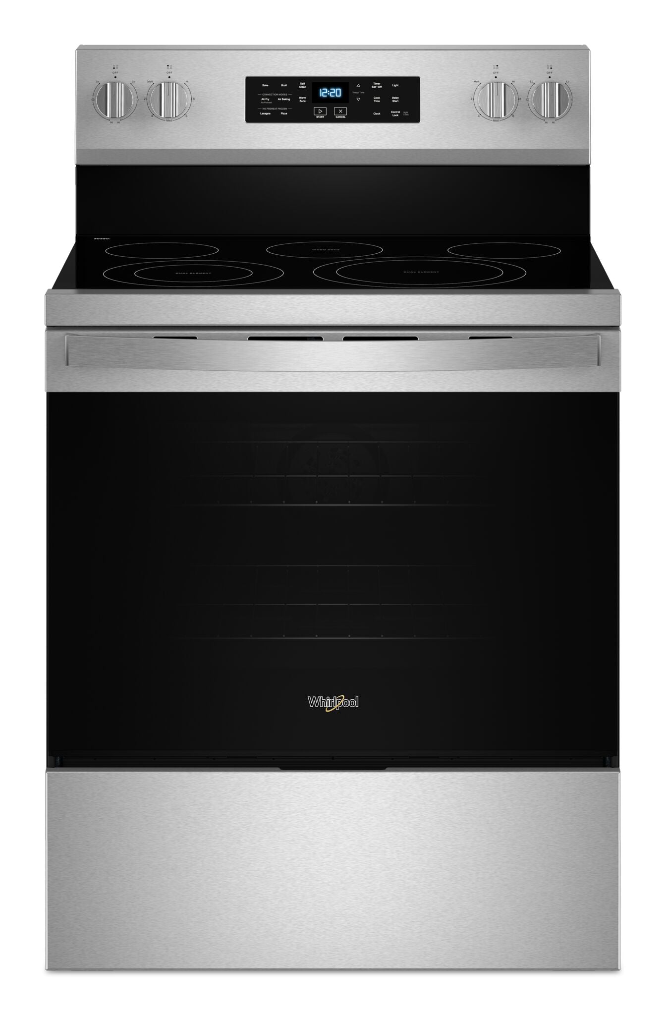 Whirlpool Fingerprint Resistant Stainless Kitchen Package with French Door Refrigerator, Electric Range & Built-In Dishwasher