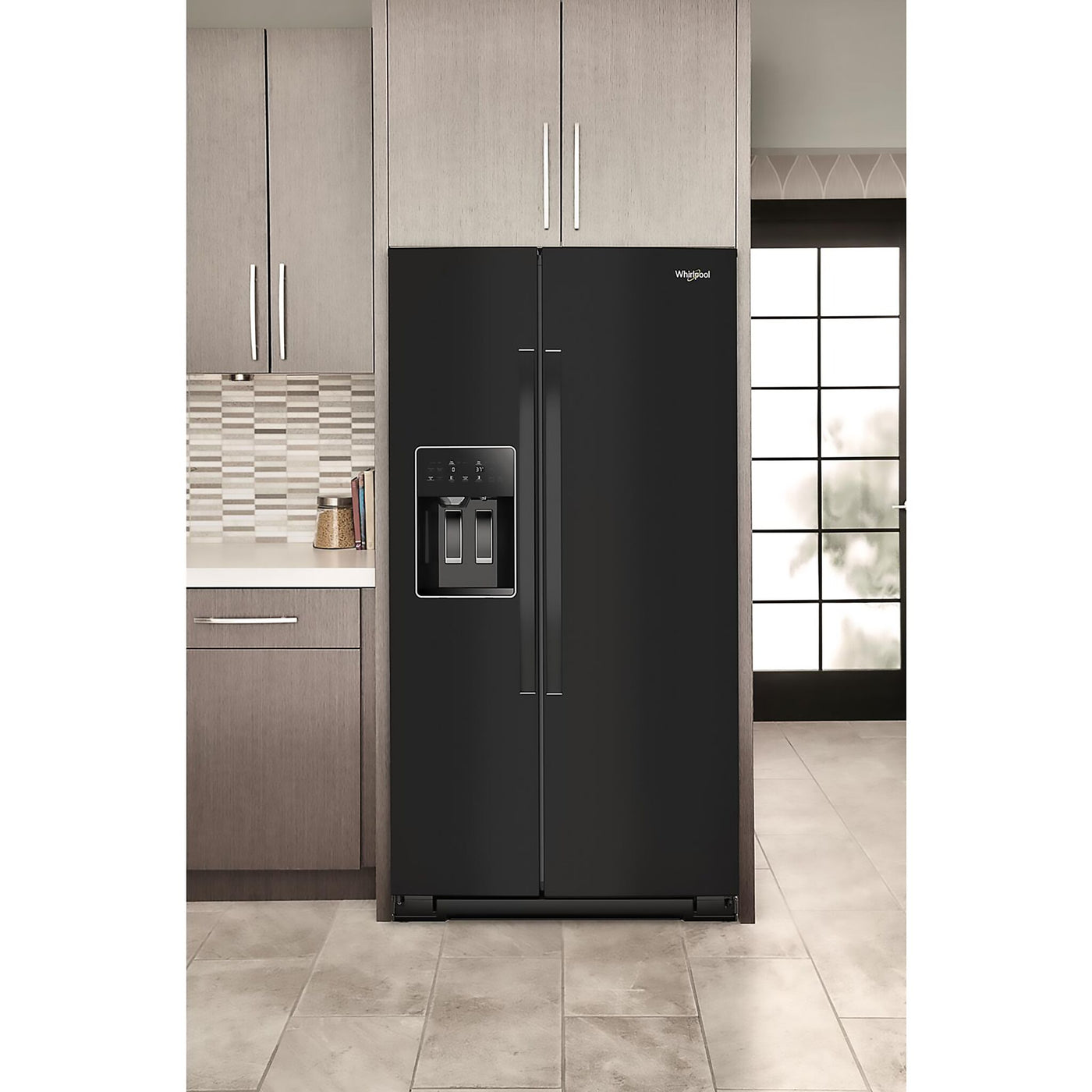 Whirlpool Black Counter-Depth Side-by-Side Refrigerator (20.85 Cu. Ft.) - WRSC5536RB