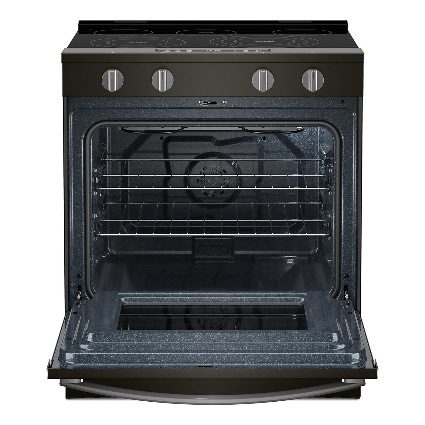 Whirlpool Black-on-Stainless Slide-In Electric Convection Range (5.3 cu.ft.) - YWSES5030SV