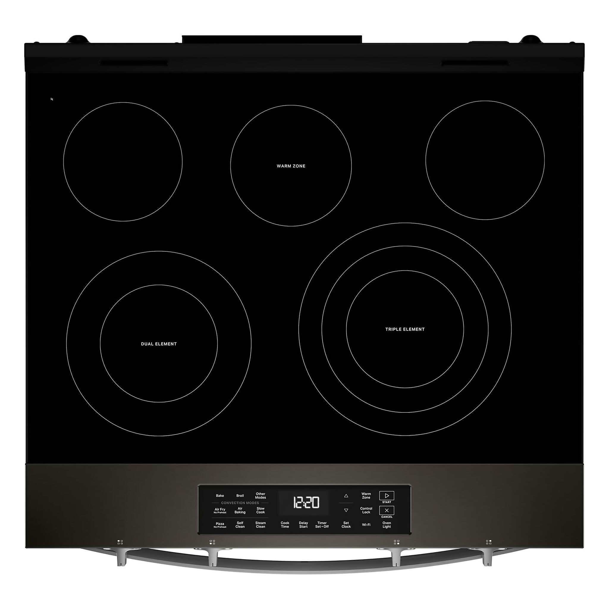 Whirlpool Black-on-Stainless Slide-In Electric Convection Range (5.3 cu.ft.) - YWSES5030SV