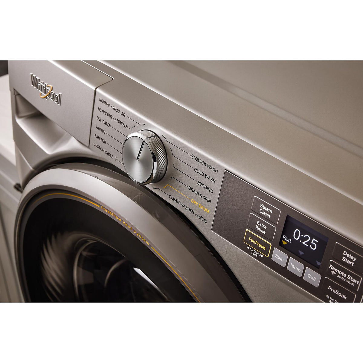 Whirlpool Radiant Silver Front-Load Washer with FreshFlow™ Vent System ...